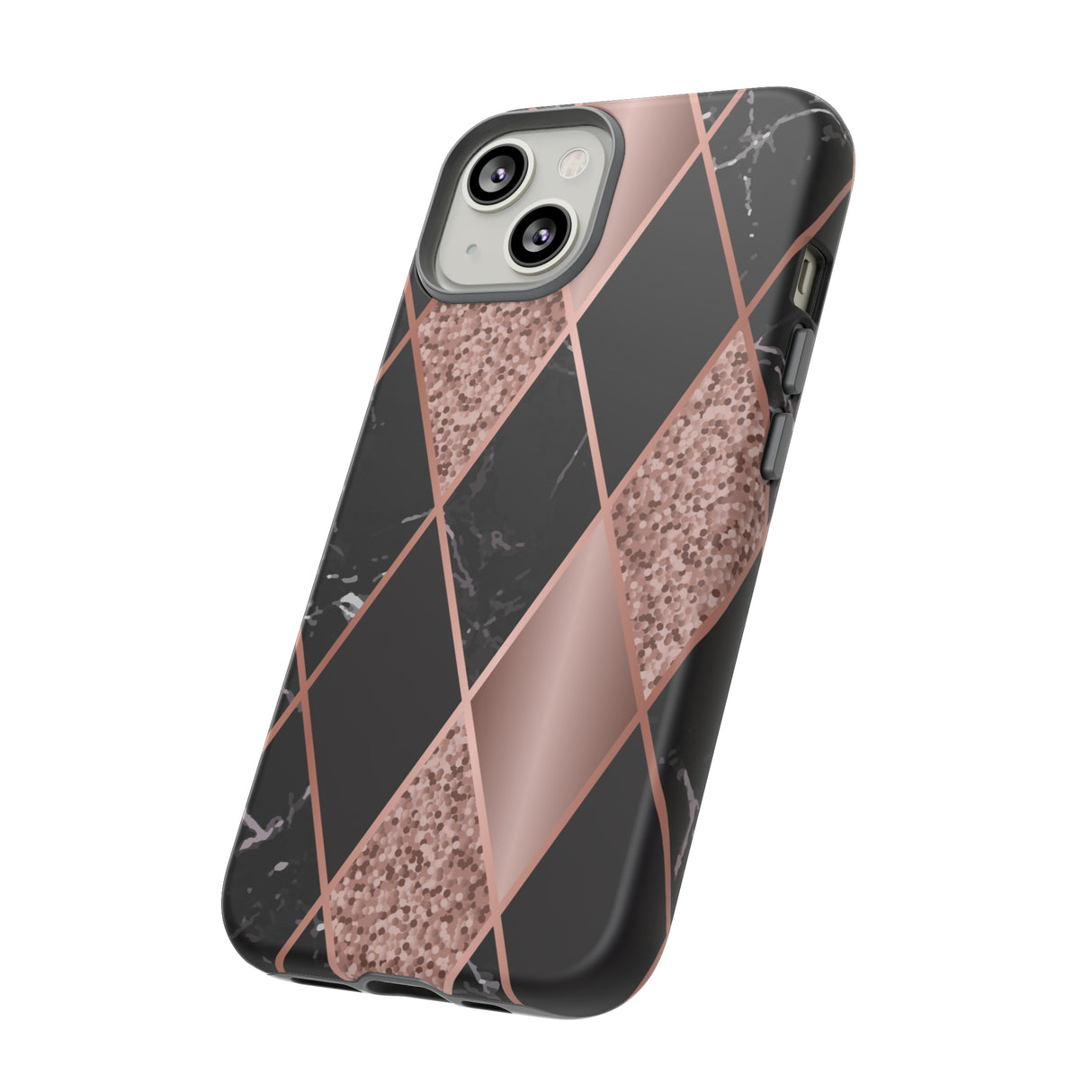 Pink Black Geometric - Protective Phone Case