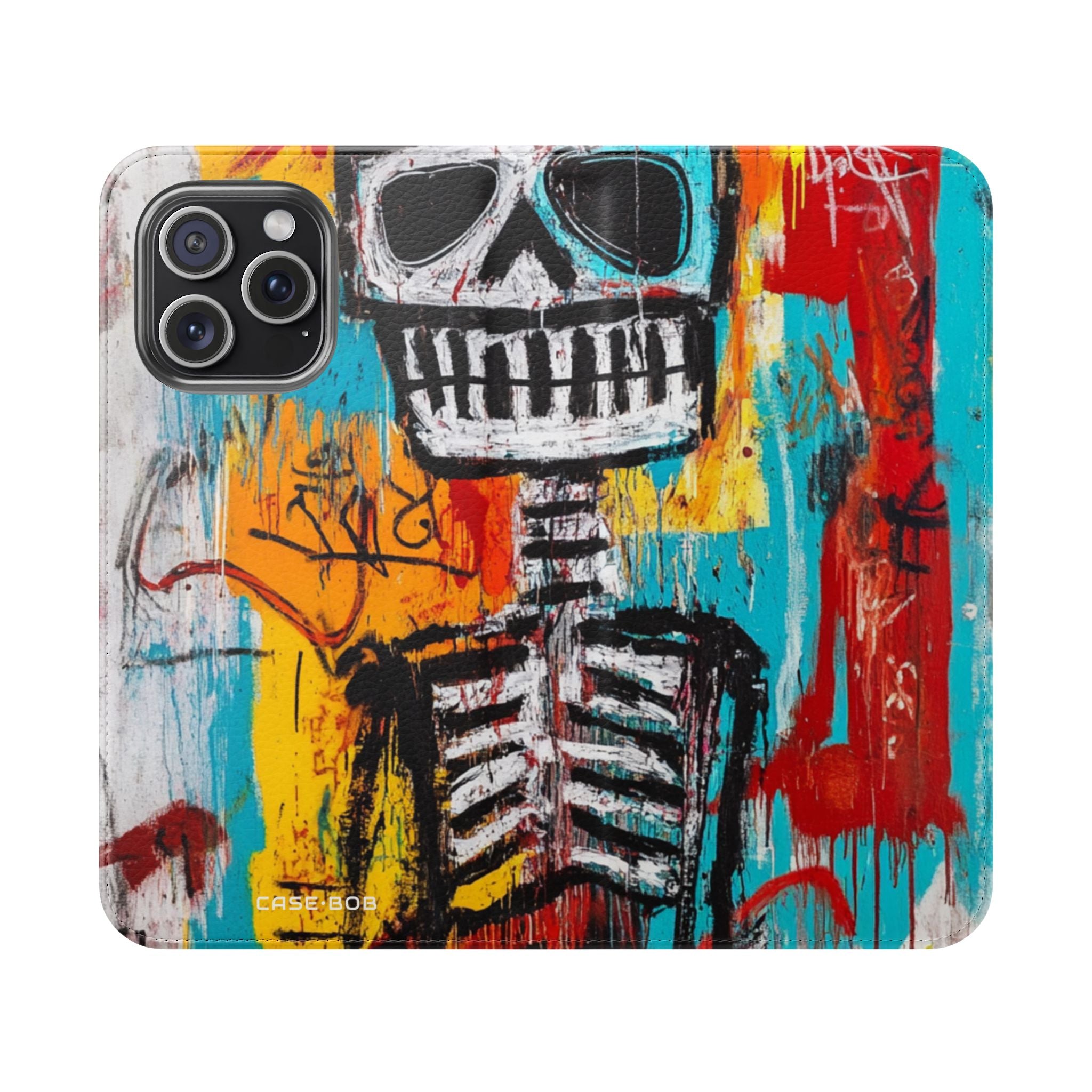 Neon Skull Chaos - iPhone 15 Pro Max Case - Wallet