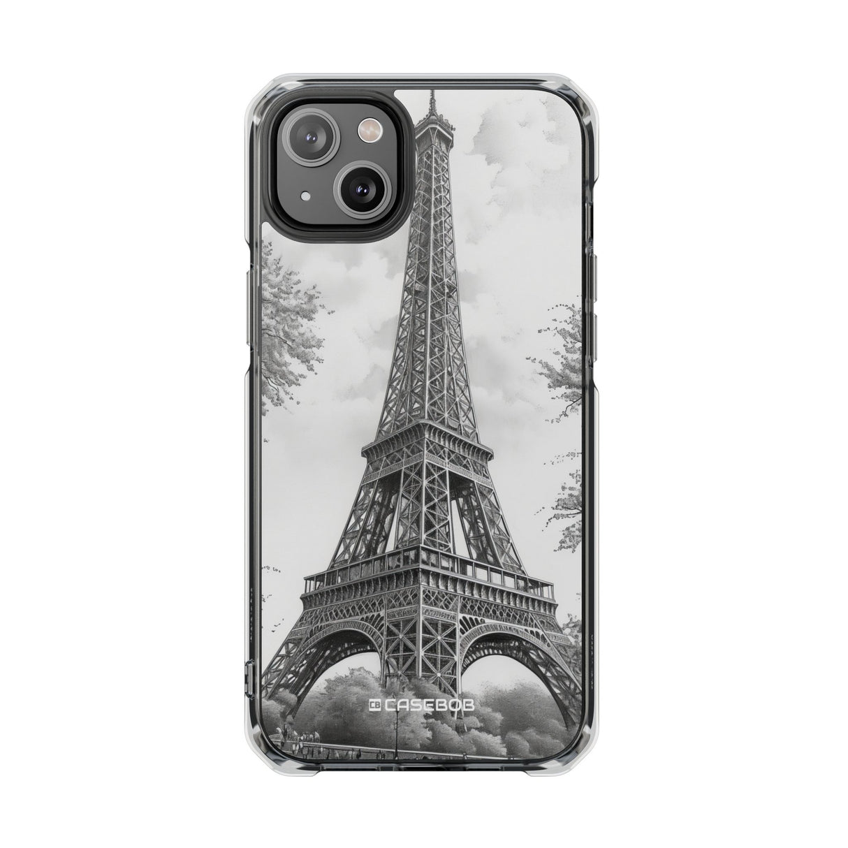 Parisian Monochrome Majesty - Phone Case for iPhone (Clear Impact - Magnetic)