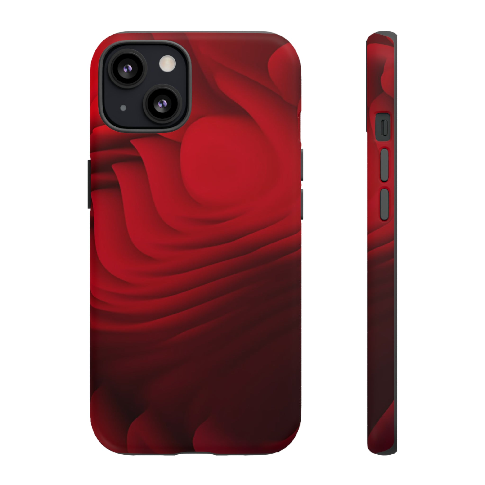 Red Center Waves - Protective Phone Case