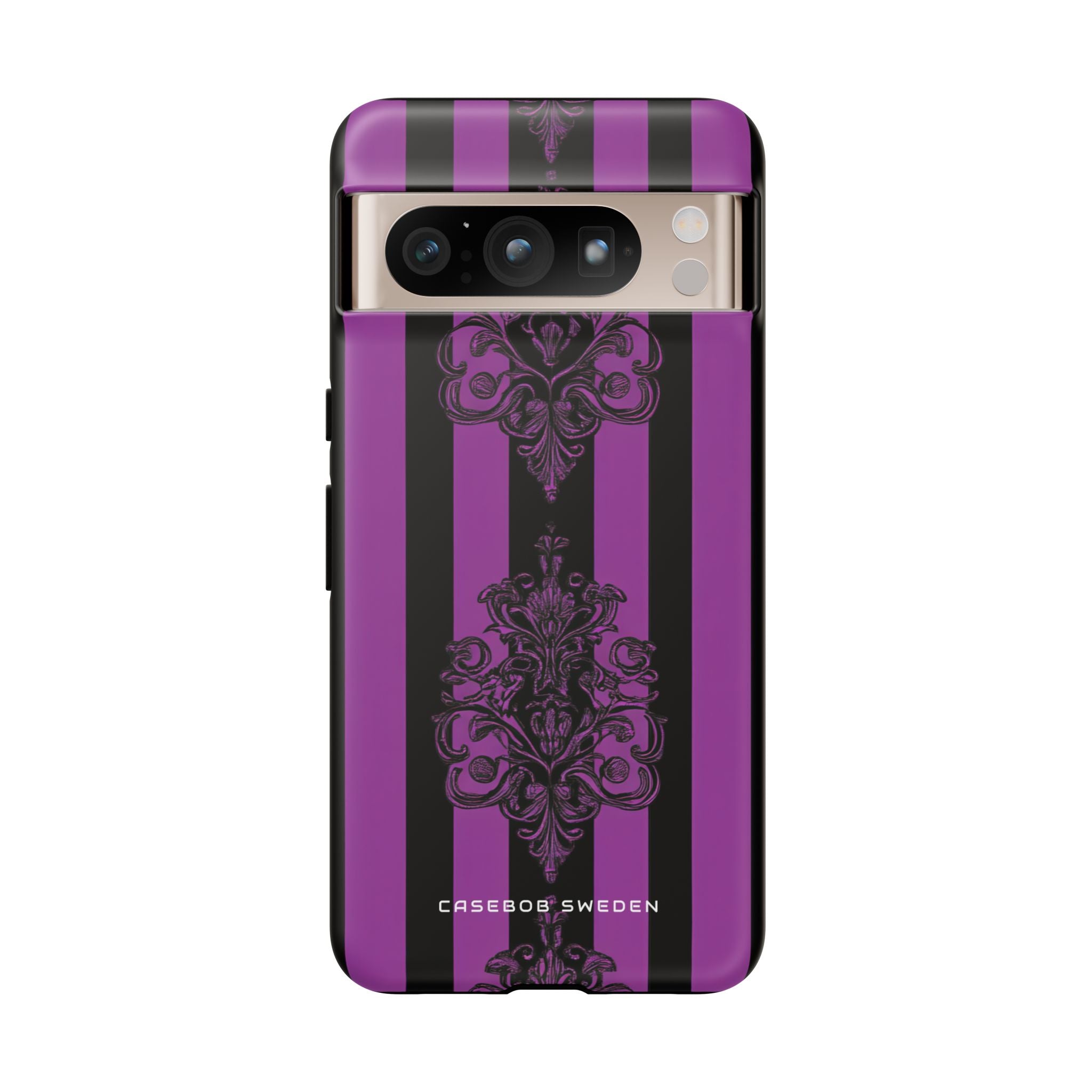 Gothic Elegance with Vertical Stripes and Ornamental Motifs Google Pixel 8 - Tough Phone Case