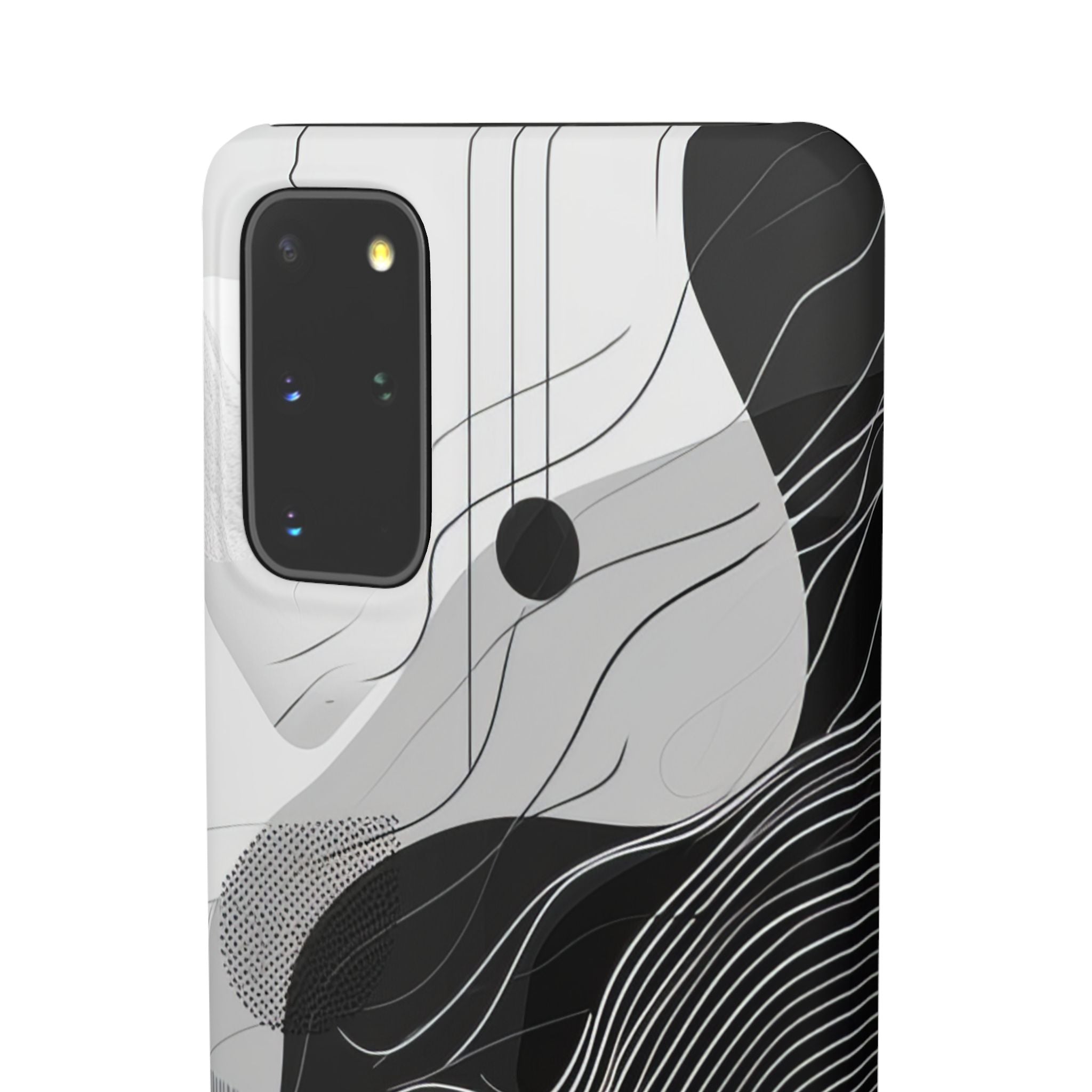 Fluid Rhythms: Monochrome Line Flow Samsung S20 - Slim Phone Case