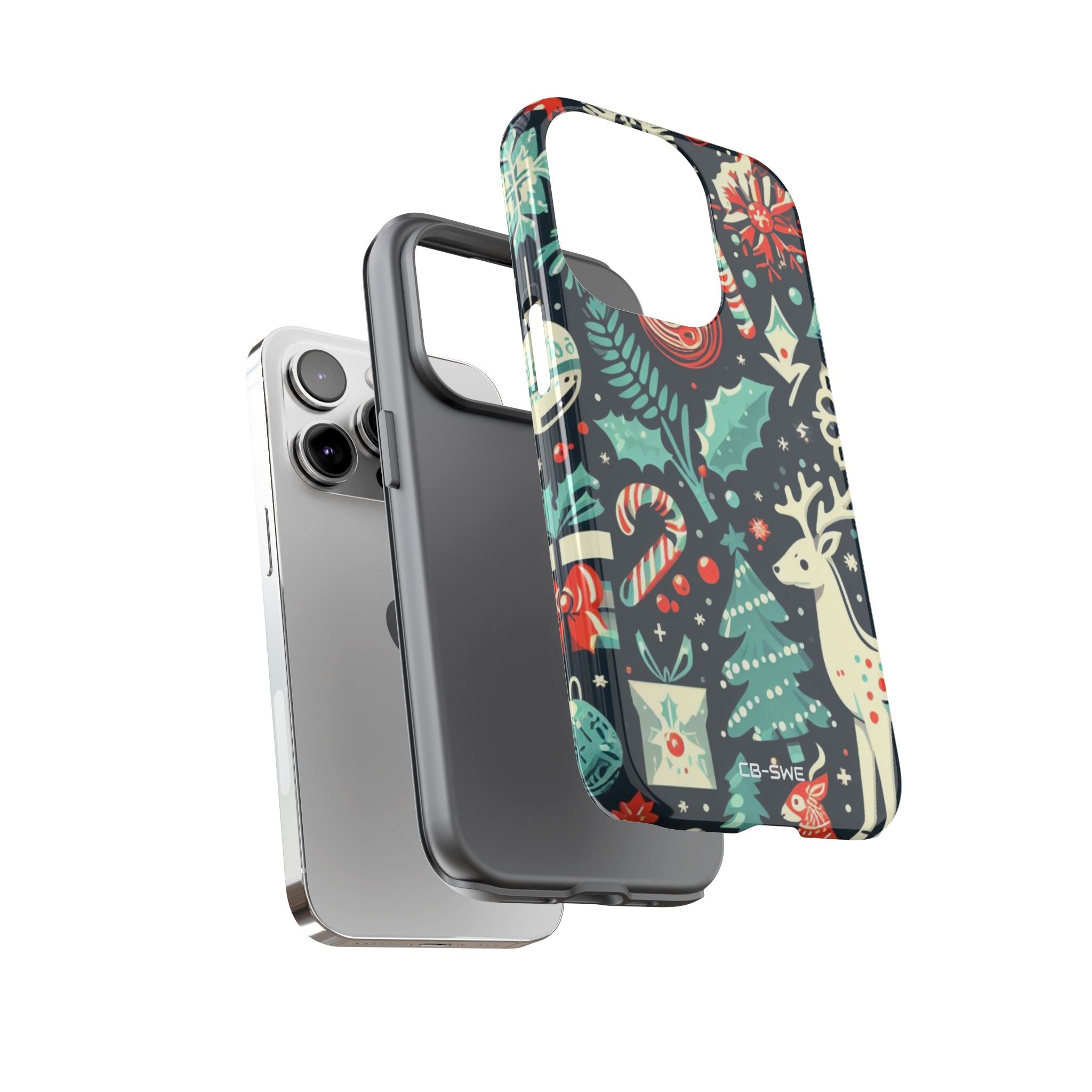 Festive Snowflakes Dance - iPhone Case