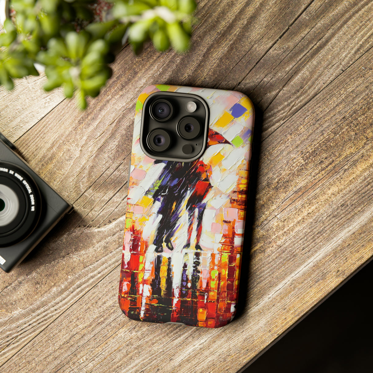 Oil Panting - Enamoured under Umbrella - Protective Phone Case