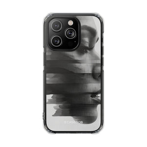 Abstract Glitch Portrait - Phone Case for iPhone (Clear Impact - Magnetic)