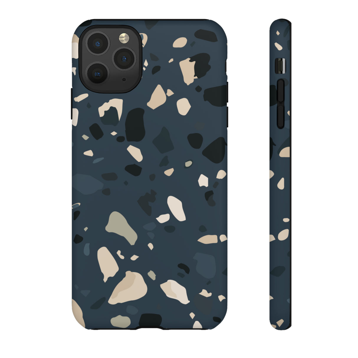 Dark Blue Terrazzo - Protective Phone Case