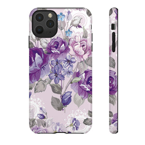 Beautiful vintage purple flower iPhone case (Protective) - Protective Phone Case