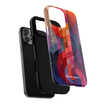 Purple Orange Abstract - Tough + MagSafe® iPhone 16 Phone Case