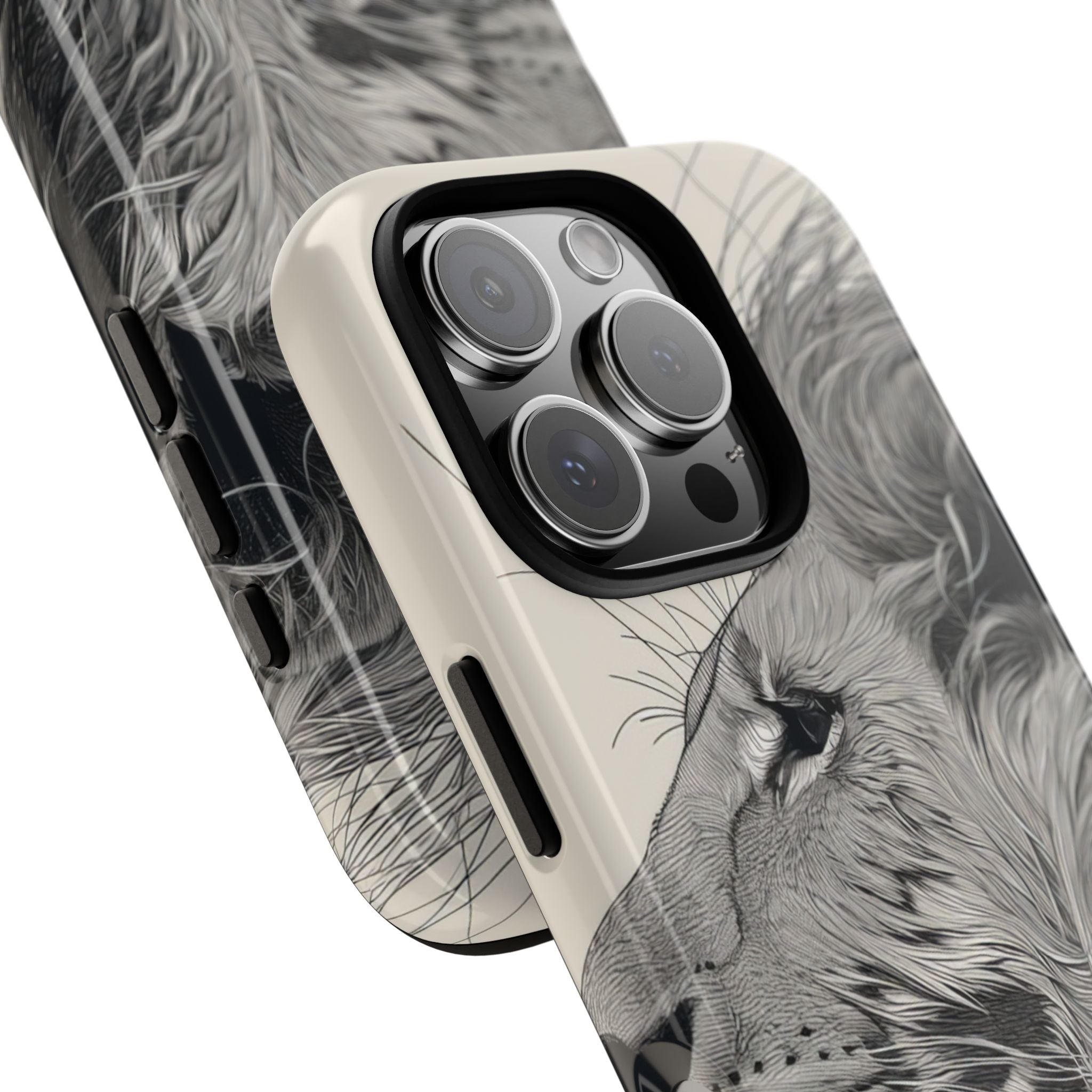 Majestic Lion: Grayscale Elegance - for iPhone 16