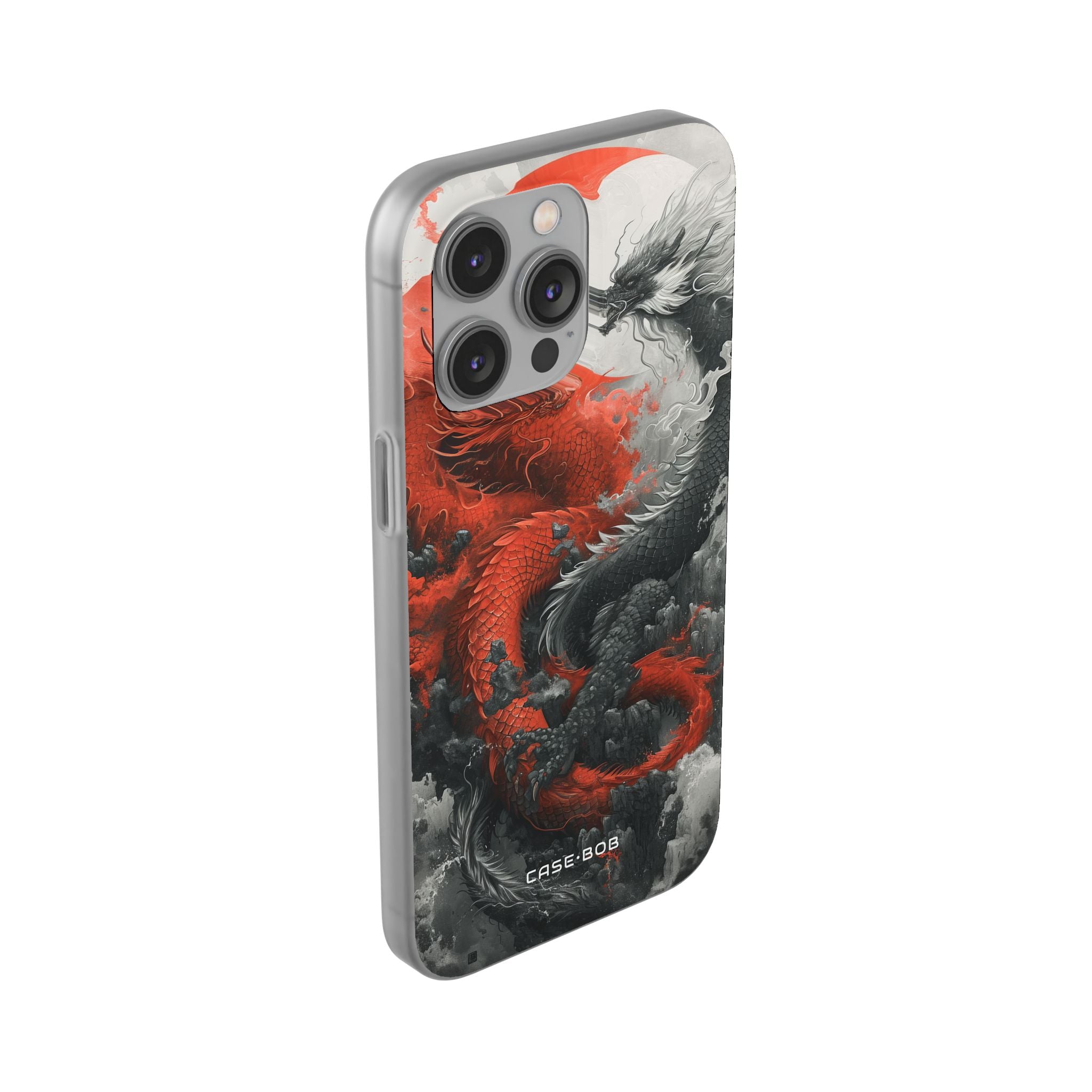 Twin Dragons Crimson iPhone 14 Pro Max Case - Soft