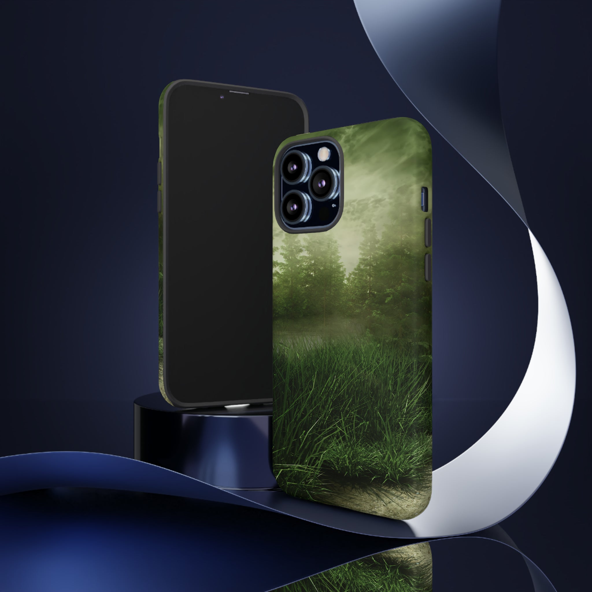 Foggy Green Landscape - Protective Phone Case