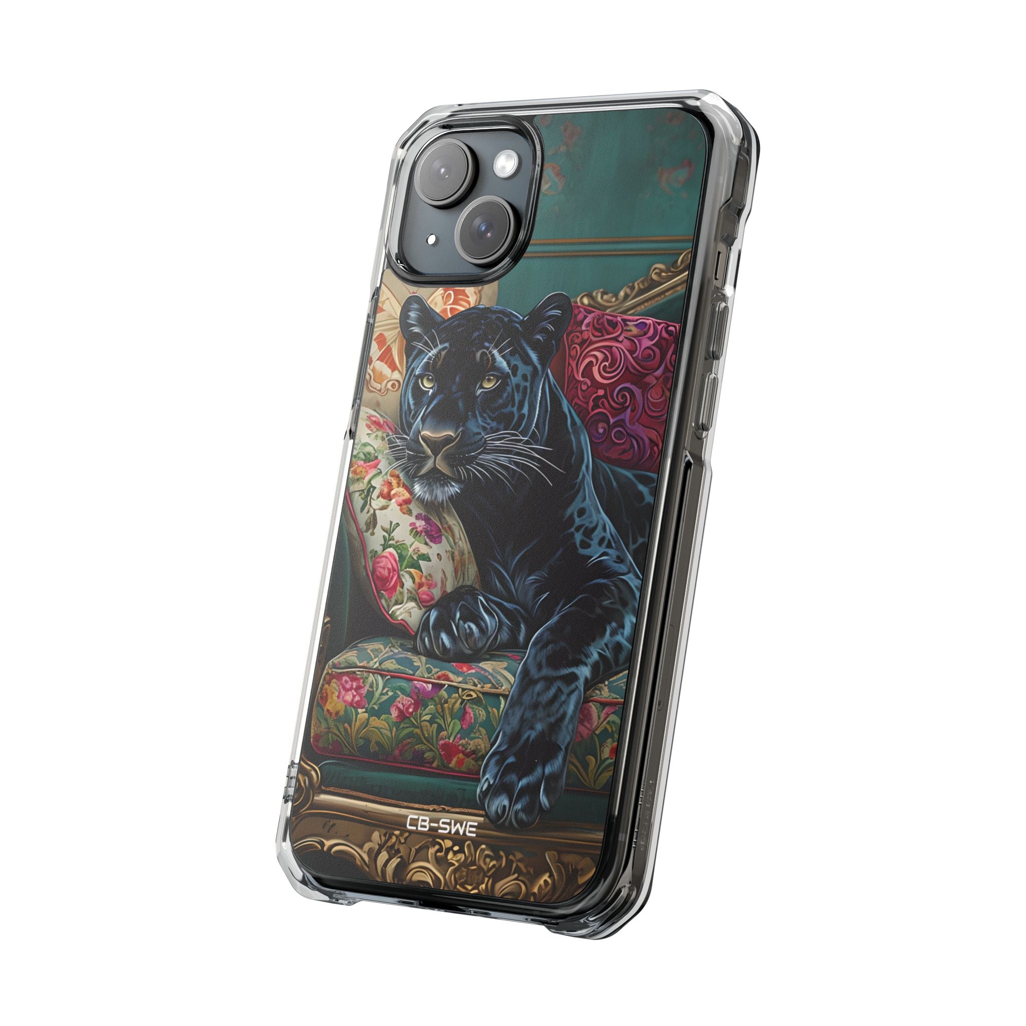 Panther on Vintage Chaise iPhone Case - Impact