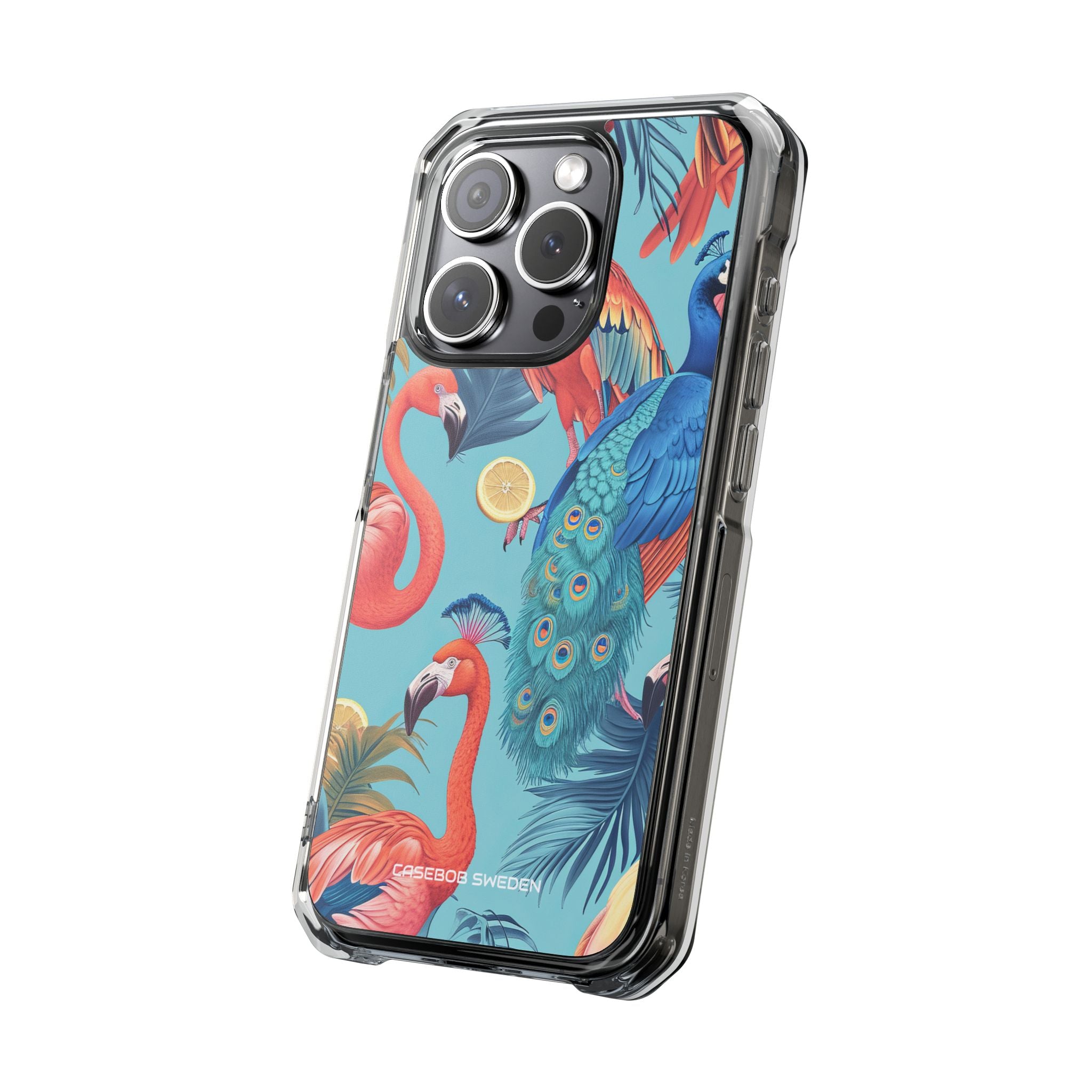 Tropical Flamingo Bliss - Clear Impact iPhone 15 Phone Case