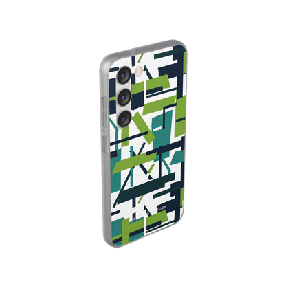 Green Geometry Glide Samsung S23 - Flexi Phone Case