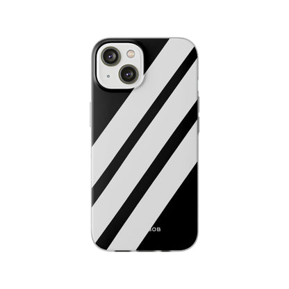 Diagonal Bands Noir iPhone 14 Case - Soft