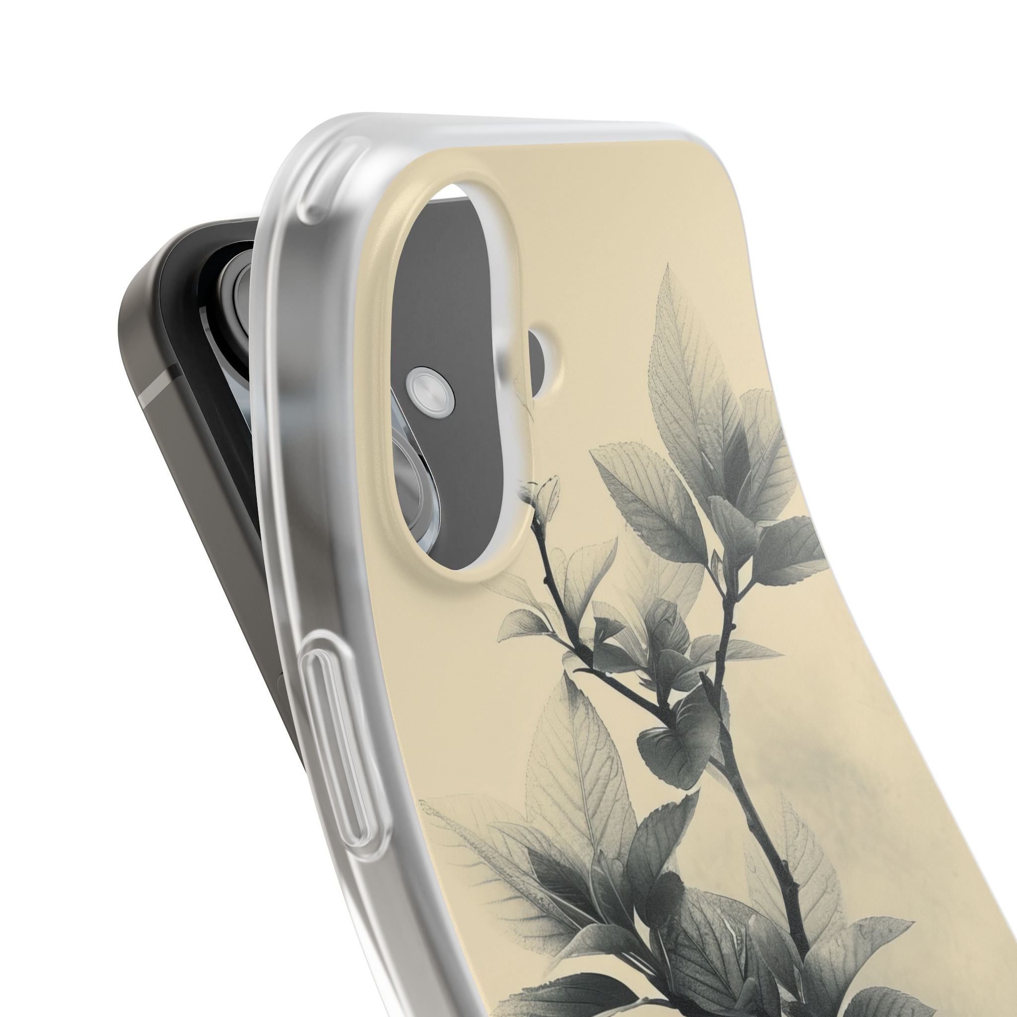 Beige Branch Art - Flexi iPhone 16 Phone Case