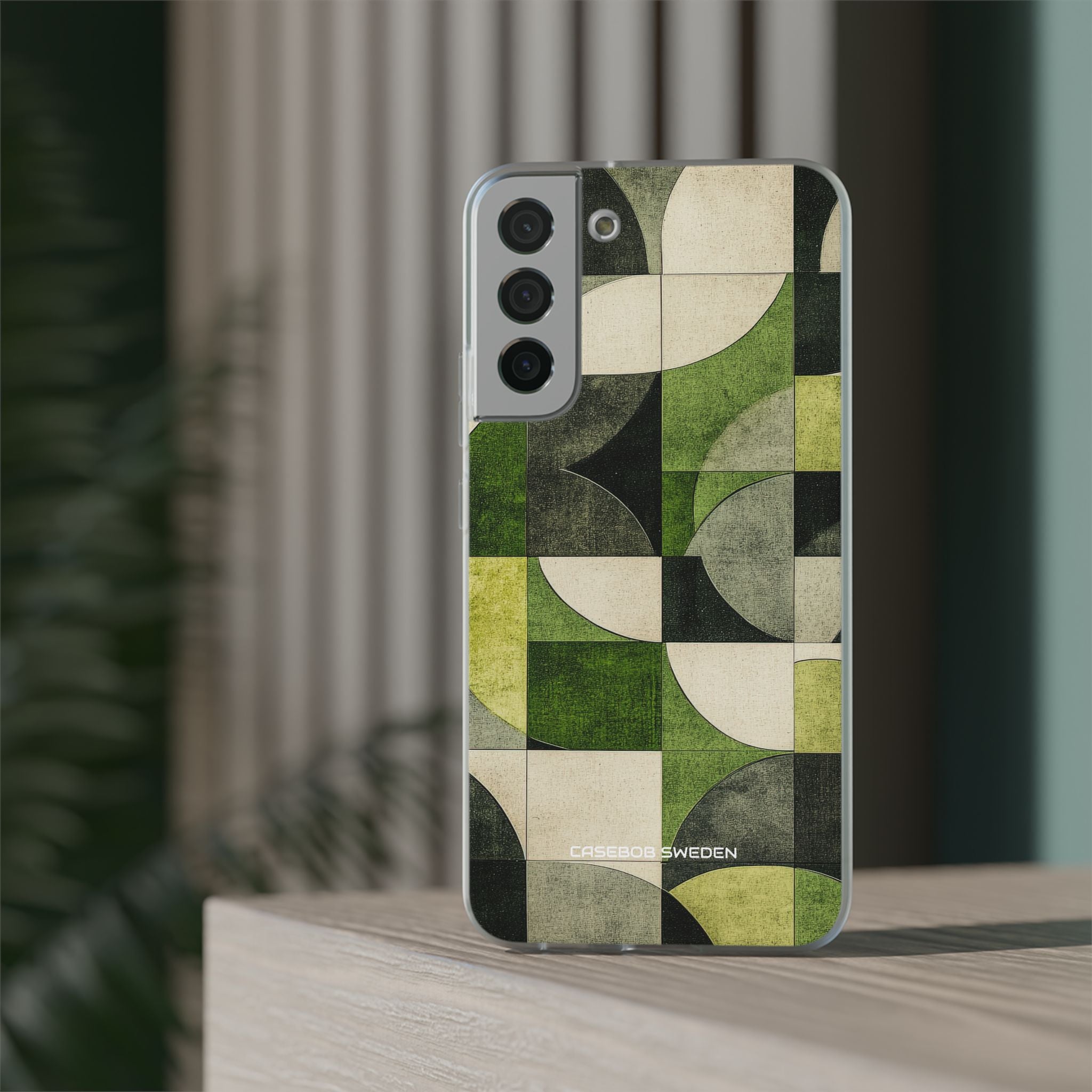 Green Geometric Harmony - Flexi Samsung S22 Phone Case