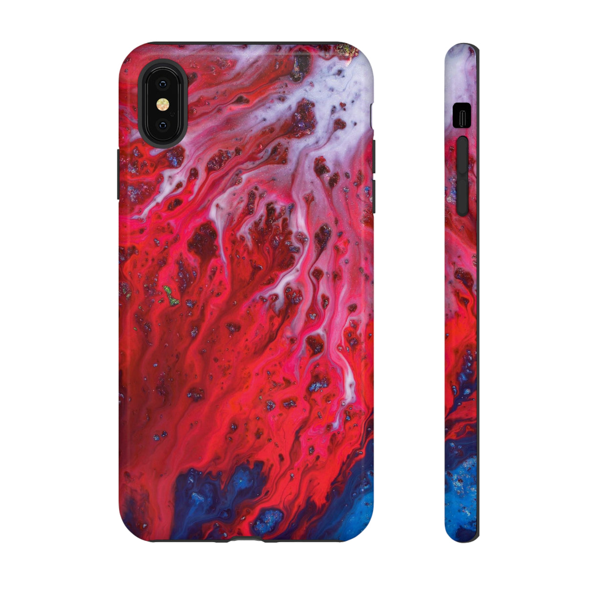 Bright Red Ink Art iPhone Case (Protective) iPhone XS MAX Glossy Phone Case