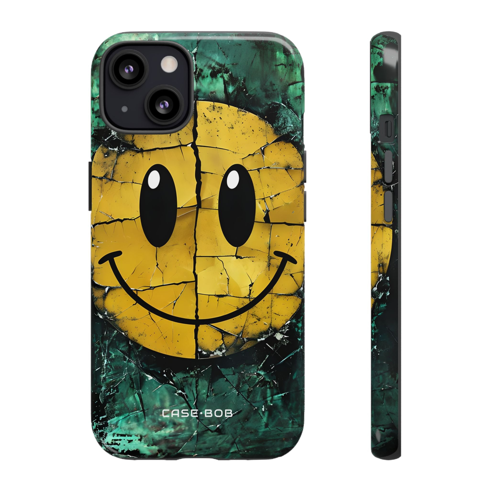 Cracked Smiley iPhone 13 Case - Tough