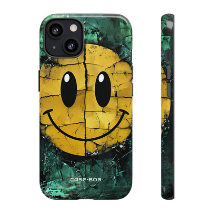Cracked Smiley iPhone 13 Case - Tough