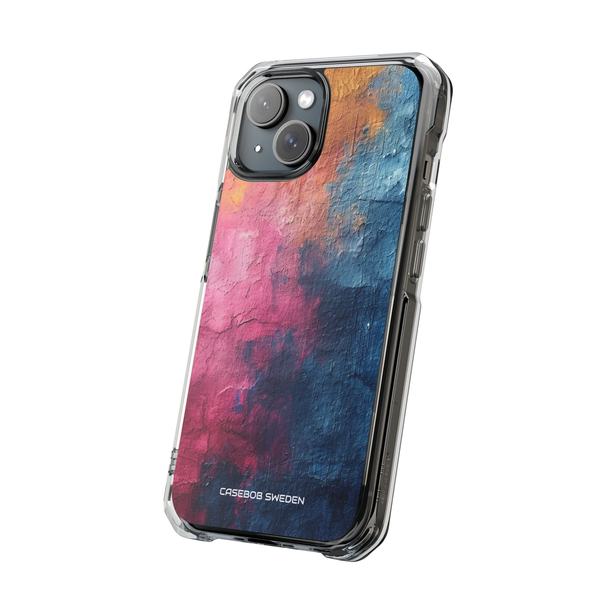 Blue Pink Abstract - Clear Impact iPhone 15 Phone Case