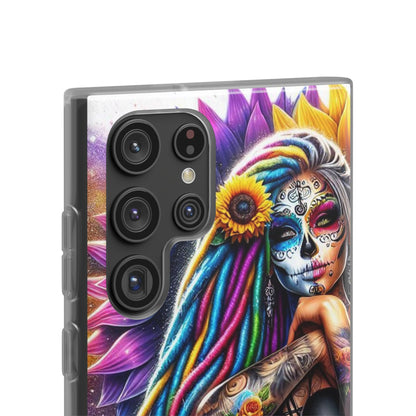 Sunflower Skull Glow Samsung S22 Ultra Case - Soft