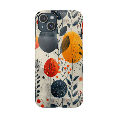 Modern Autumn Leaf Pattern - Slim iPhone 15 Phone Case