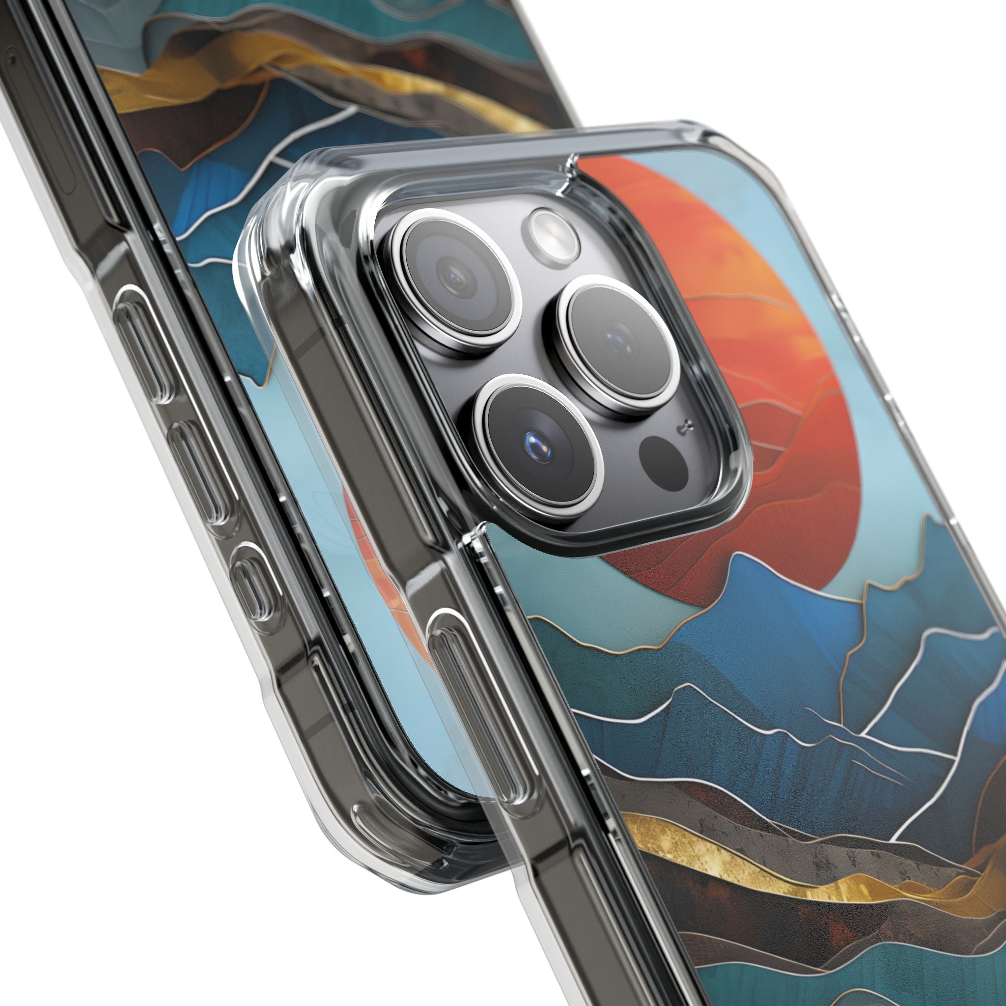 Sunset Geometry Waves iPhone Case - Impact