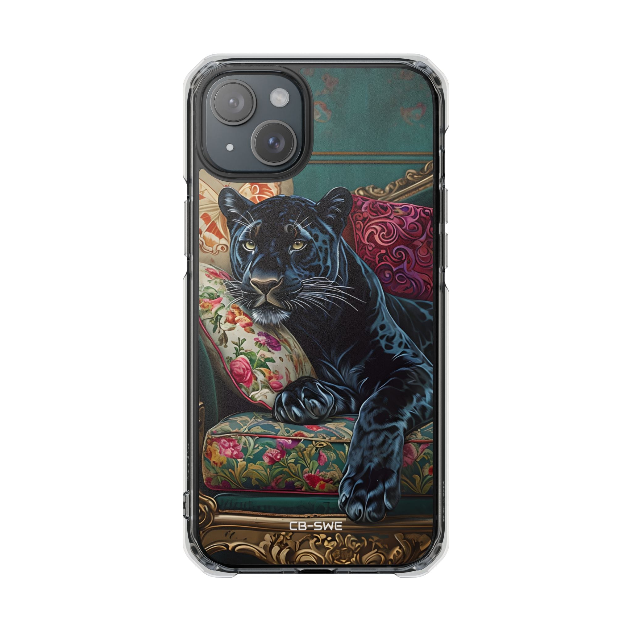 Panther on Vintage Chaise iPhone Case - Impact