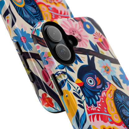 Whimsical Vintage Owl with Floral Charm iPhone 16 - Tough Phone Case