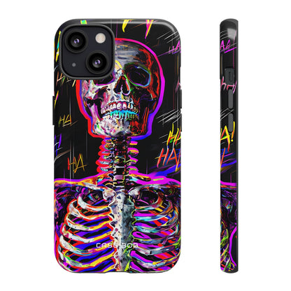 Neon Skeleton Laugh iPhone 13 Case - Tough