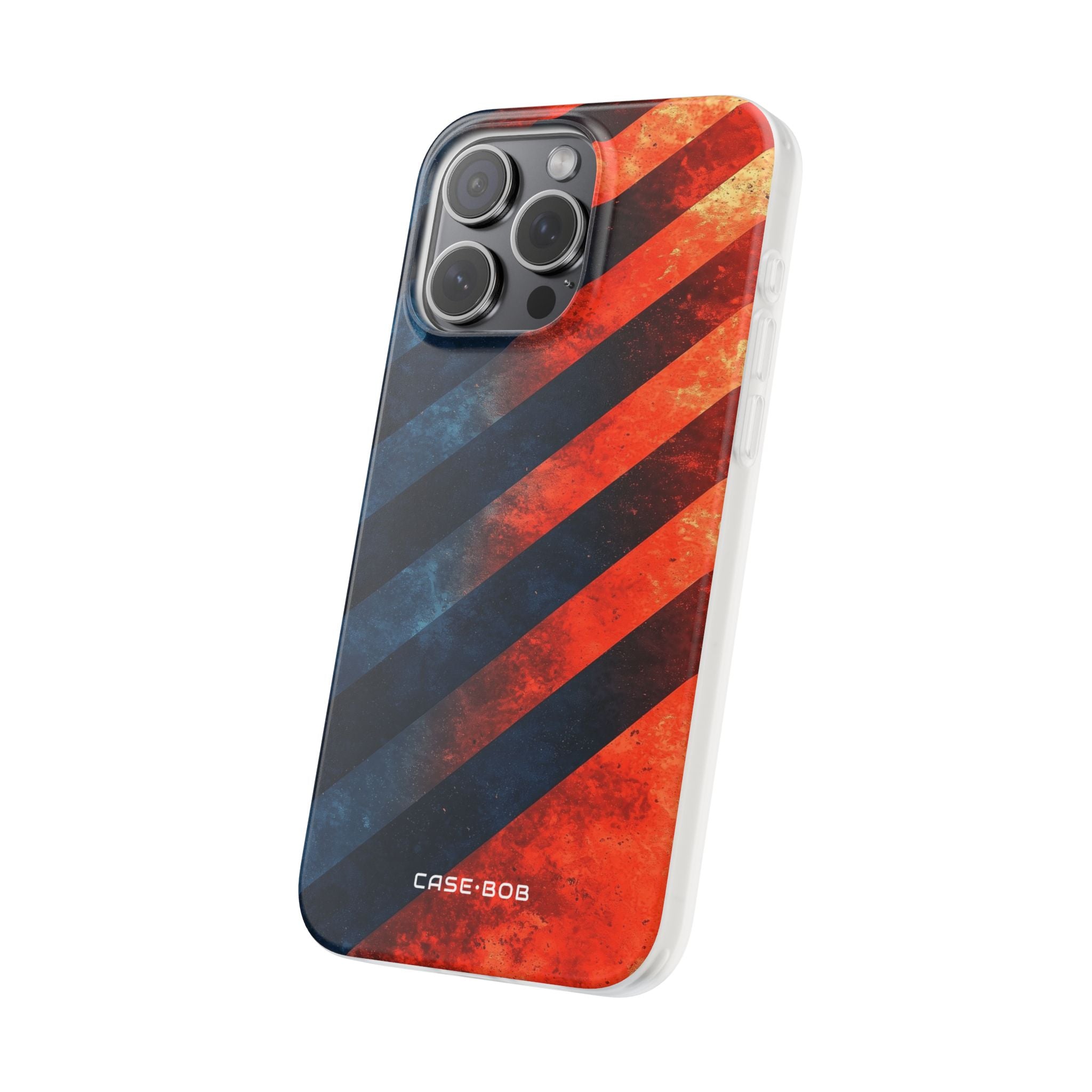 Diagonal Stripes Blaze iPhone 15 Pro Max Case - Soft