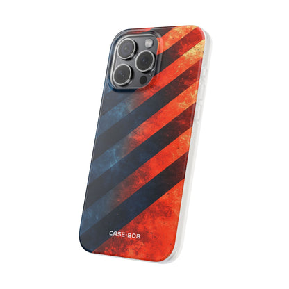 Diagonal Stripes Blaze iPhone 15 Pro Max Case - Soft
