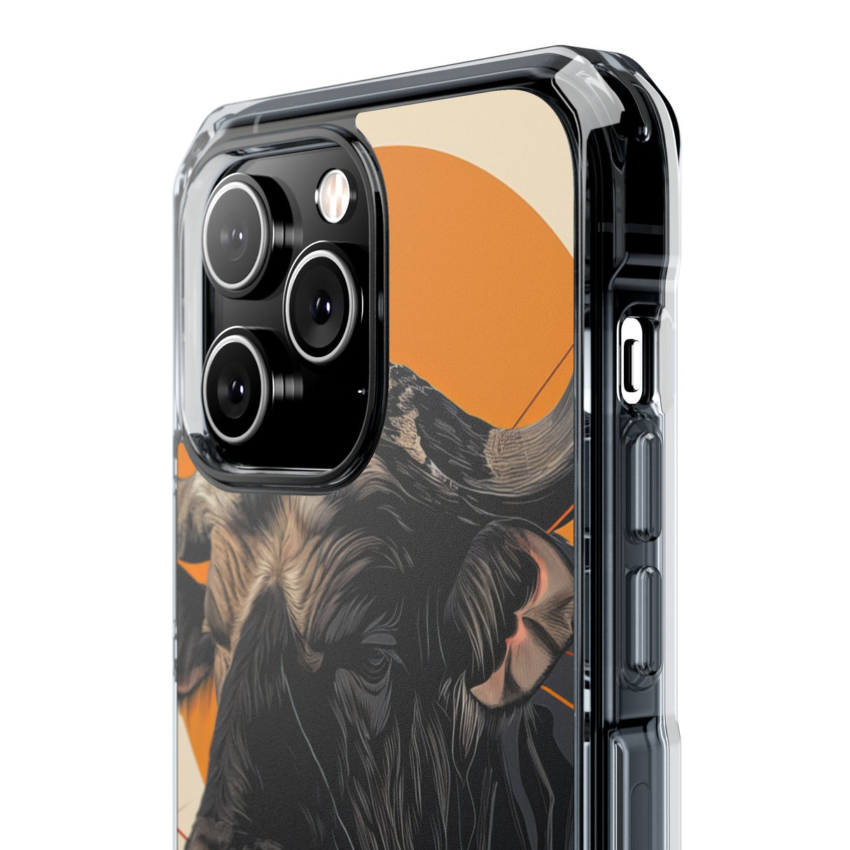 Majestic Buffalo Sun - Phone Case for iPhone (Clear Impact - Magnetic)