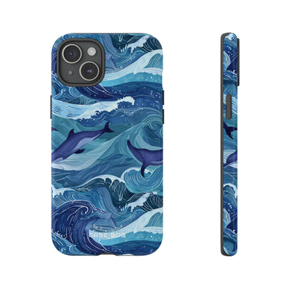 Dolphin Waves iPhone 15 Plus Case - Tough