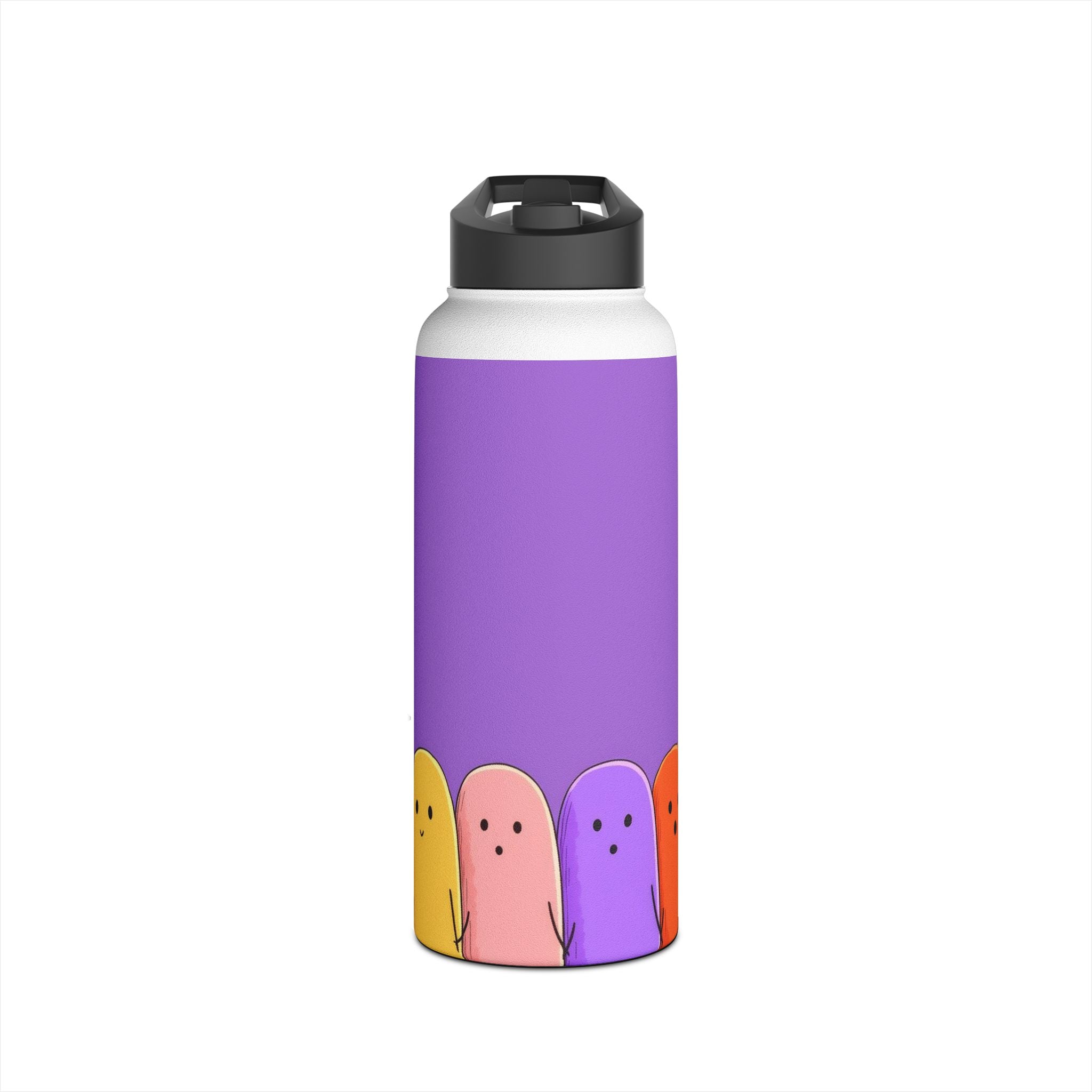 Colorful Ghosts Line - Stainless Steel Water Bottle