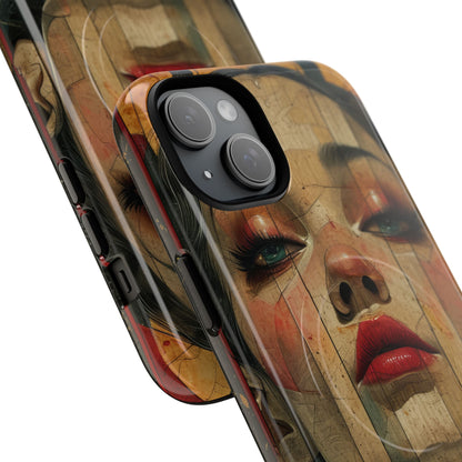 Bold Art Deco Portrait - Tough + MagSafe® iPhone 15 Phone Case