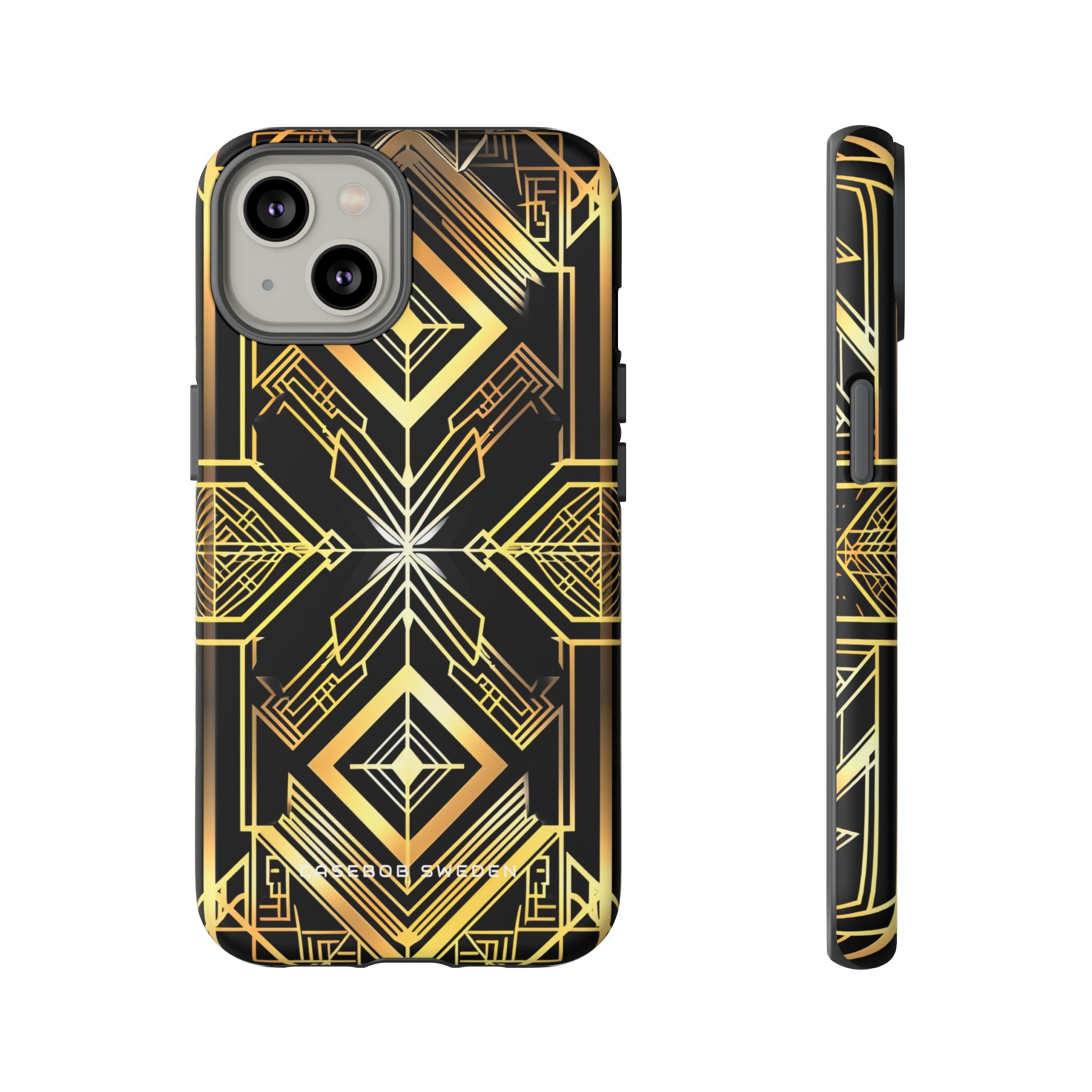 Golden Geometric Opulence iPhone 14 - Tough Phone Case