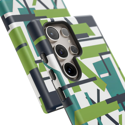 Green Geometry Glide Samsung S24 - Tough Phone Case