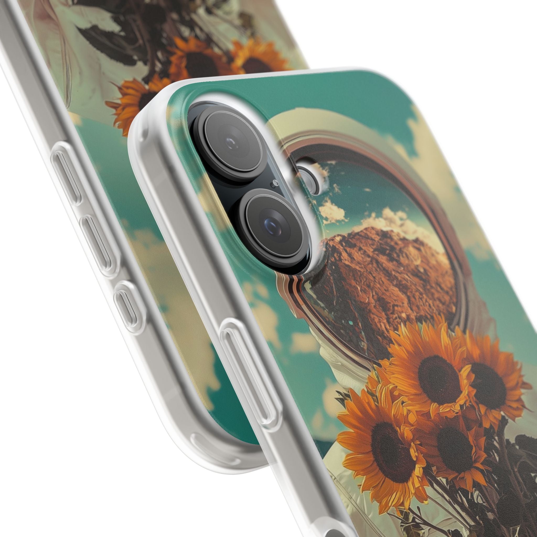 Sunflower Astronaut iPhone 16 Case - Soft
