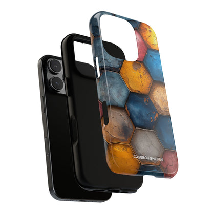 Rustic Geometric Tiles - Tough iPhone 16 Phone Case