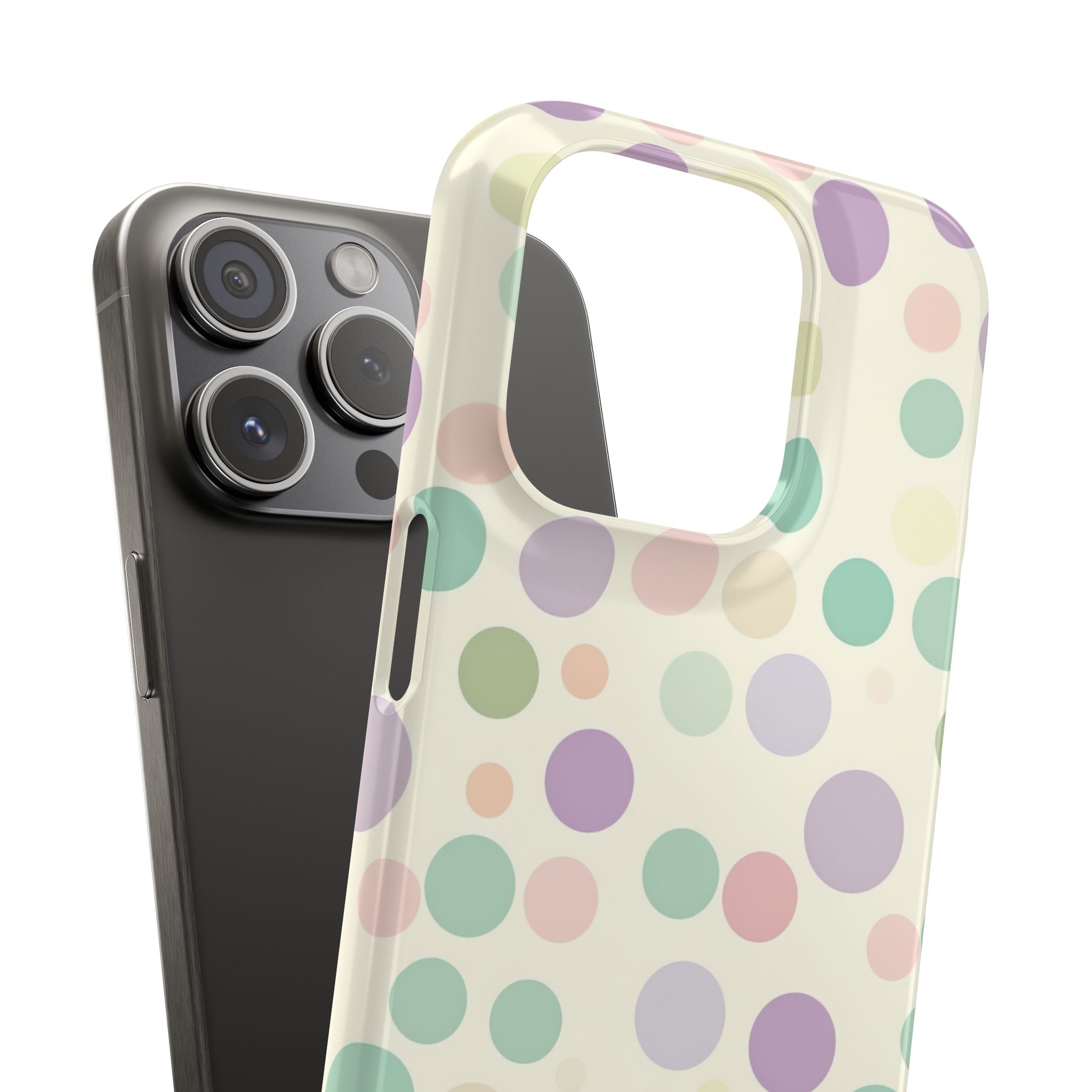 Playful Pastel Polka Dots - Slim iPhone 15 Phone Case