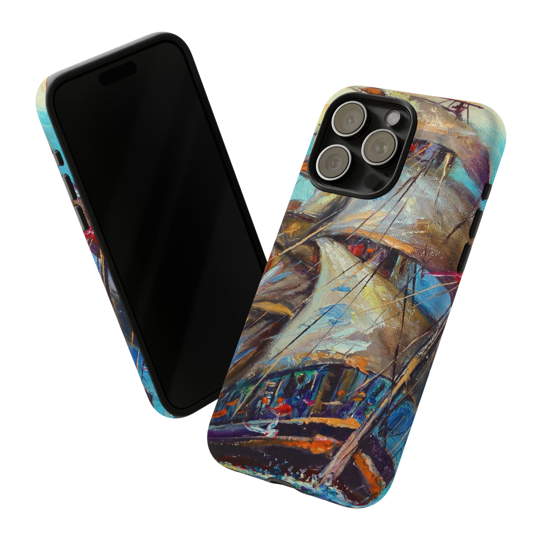 Oil painting - Sailboat - Protective Phone Case