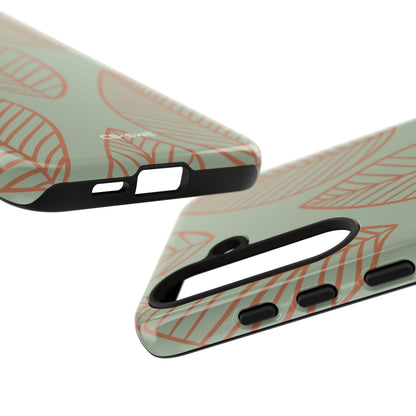 Mint and Orange Leaves - Samsung Case