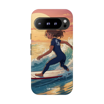 Surfing Into Sunset - Google Pixel Case