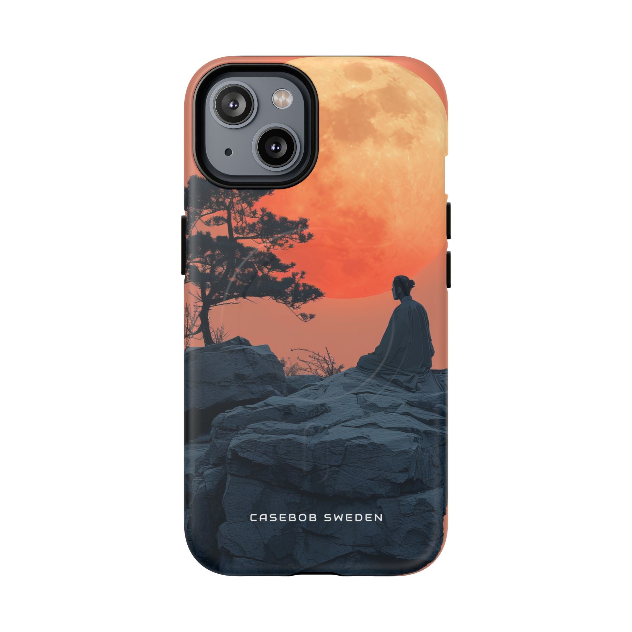 Zen Tranquility Under a Red Moon iPhone 14 | Tough+ Phone Case