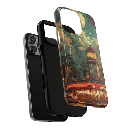 Vintage Moonlit Diner Fantasy iPhone 16 | Tough+ Phone Case