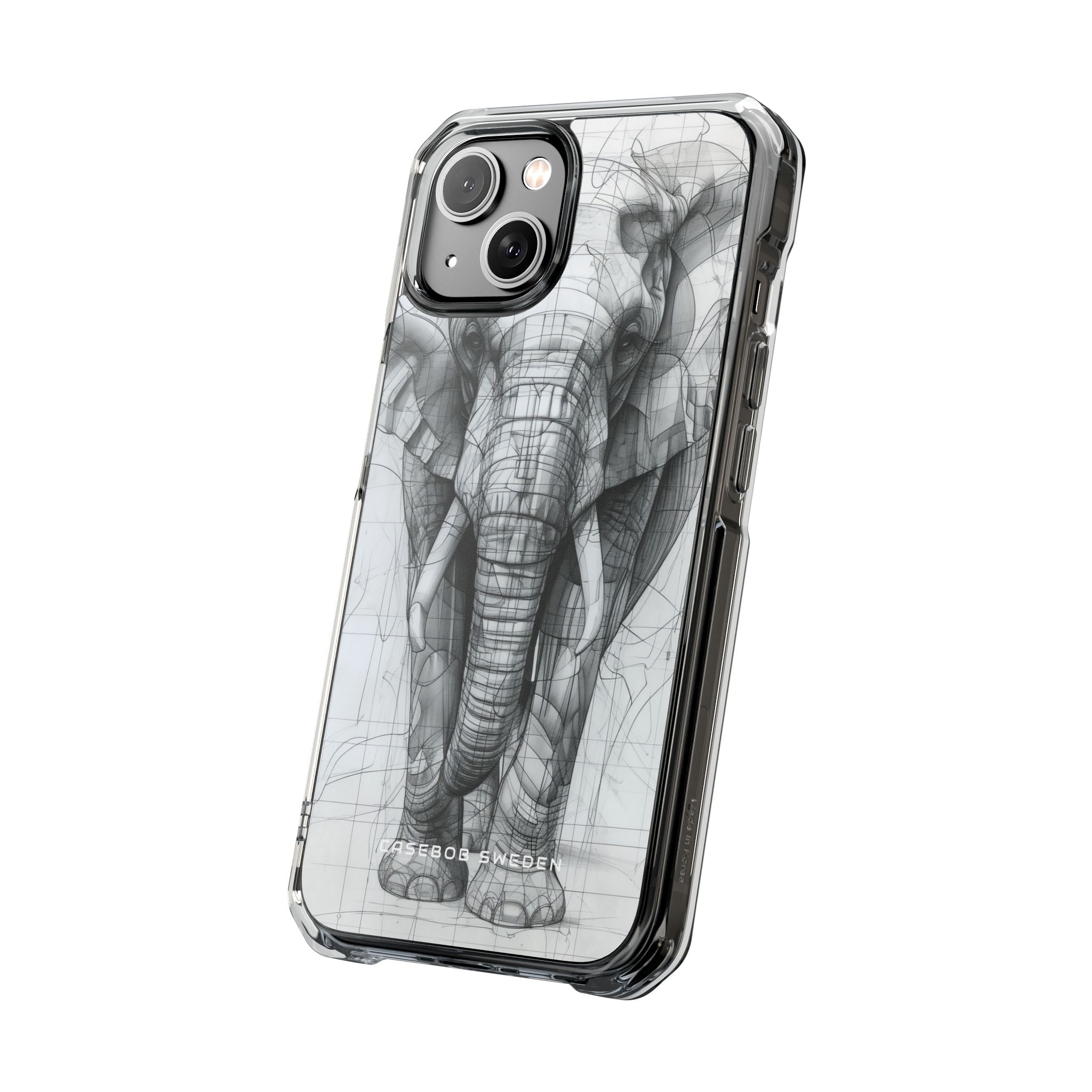 Elephant Line Geometry iPhone 14 - Clear Impact Phone Case