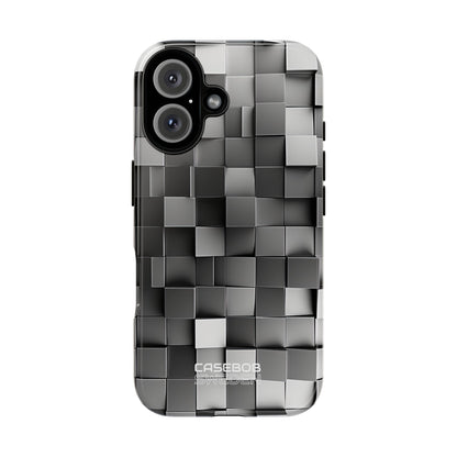 Monochrome Cube Depth iPhone 16 - Tough