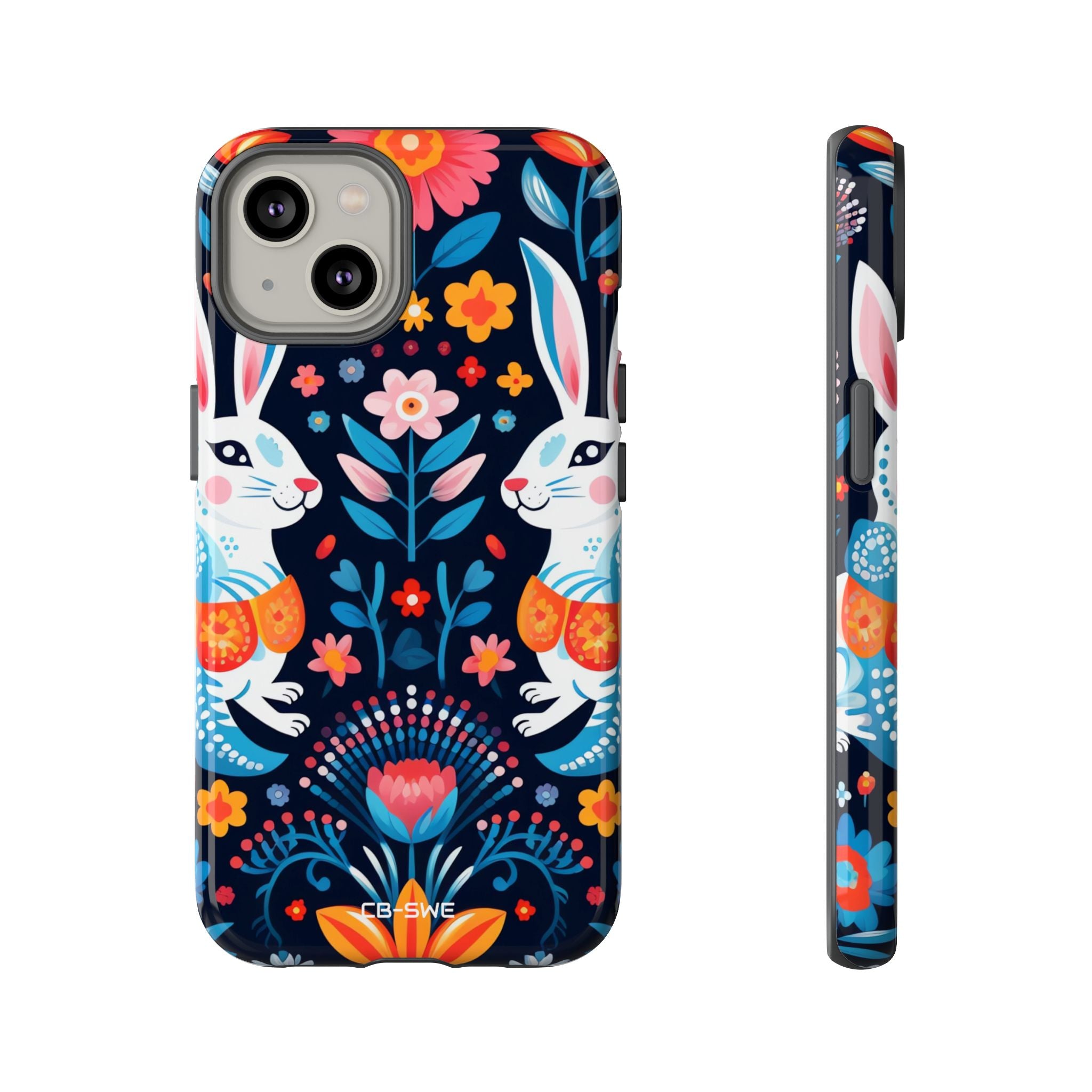 Bunnies Hop Flowers - iPhone Case